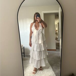 Selfie Leslie White Layered Maxi Dress